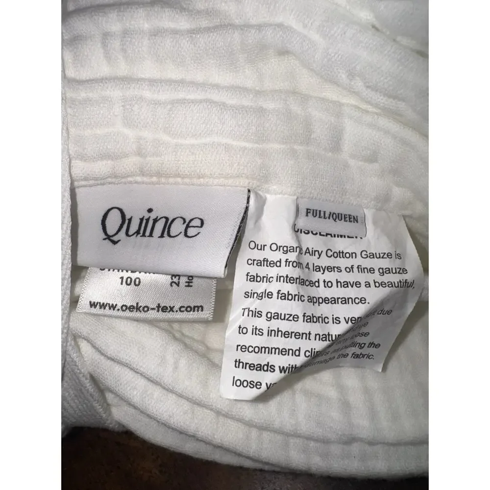 Quince Organic Airy Cotton Gauze Blanket White Full Queen NWT 100% Cotton